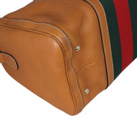 Gucci Vintage Web Boston Bag Medium Corner Closeup