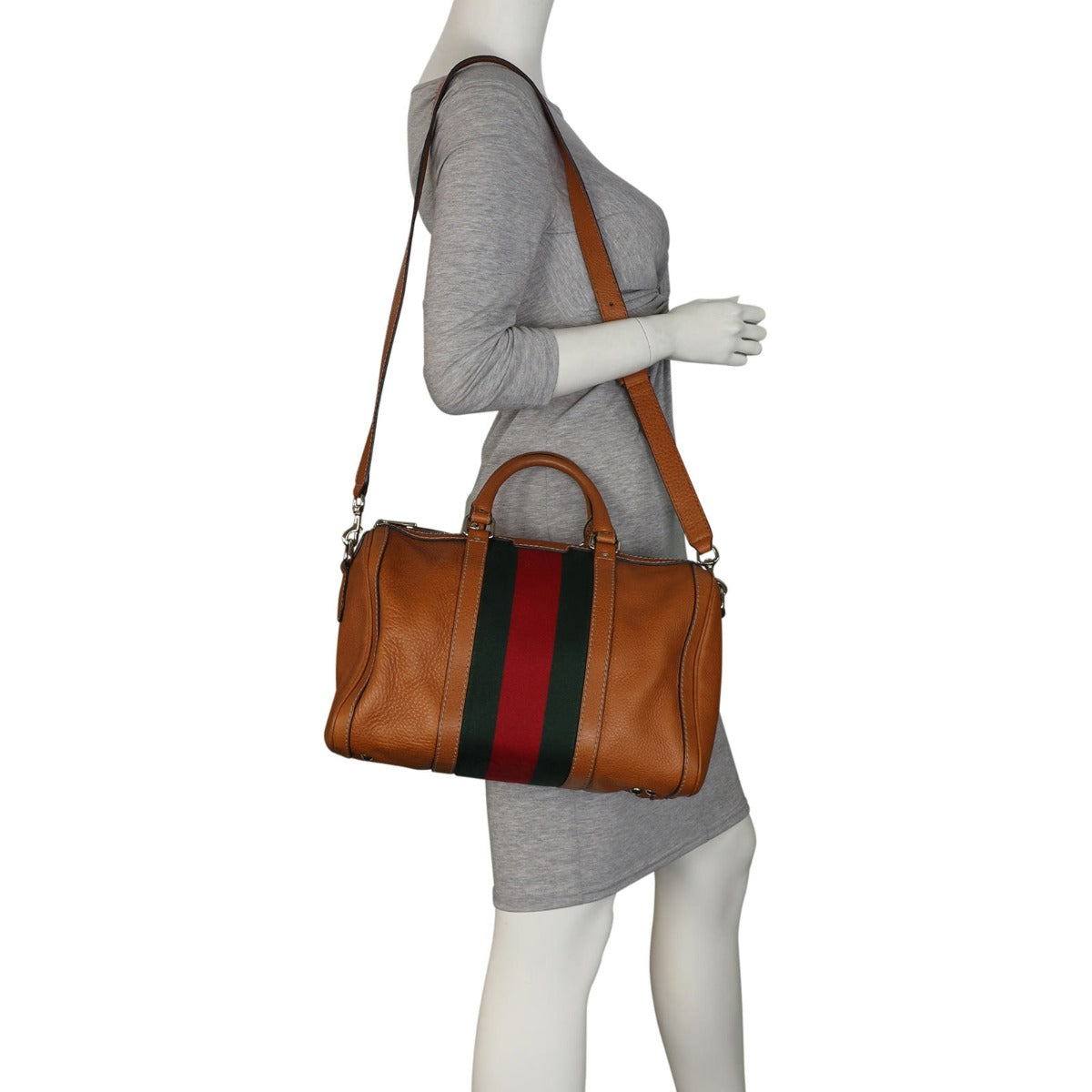 Gucci Vintage Web Boston Bag Medium Mannequin