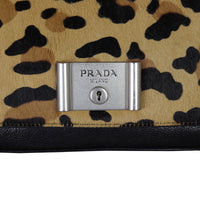 Prada Leopard Pony Hair Chain Flap Bag Hardware