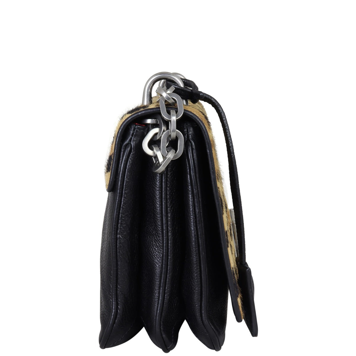 Prada Leopard Pony Hair Chain Flap Bag Side
