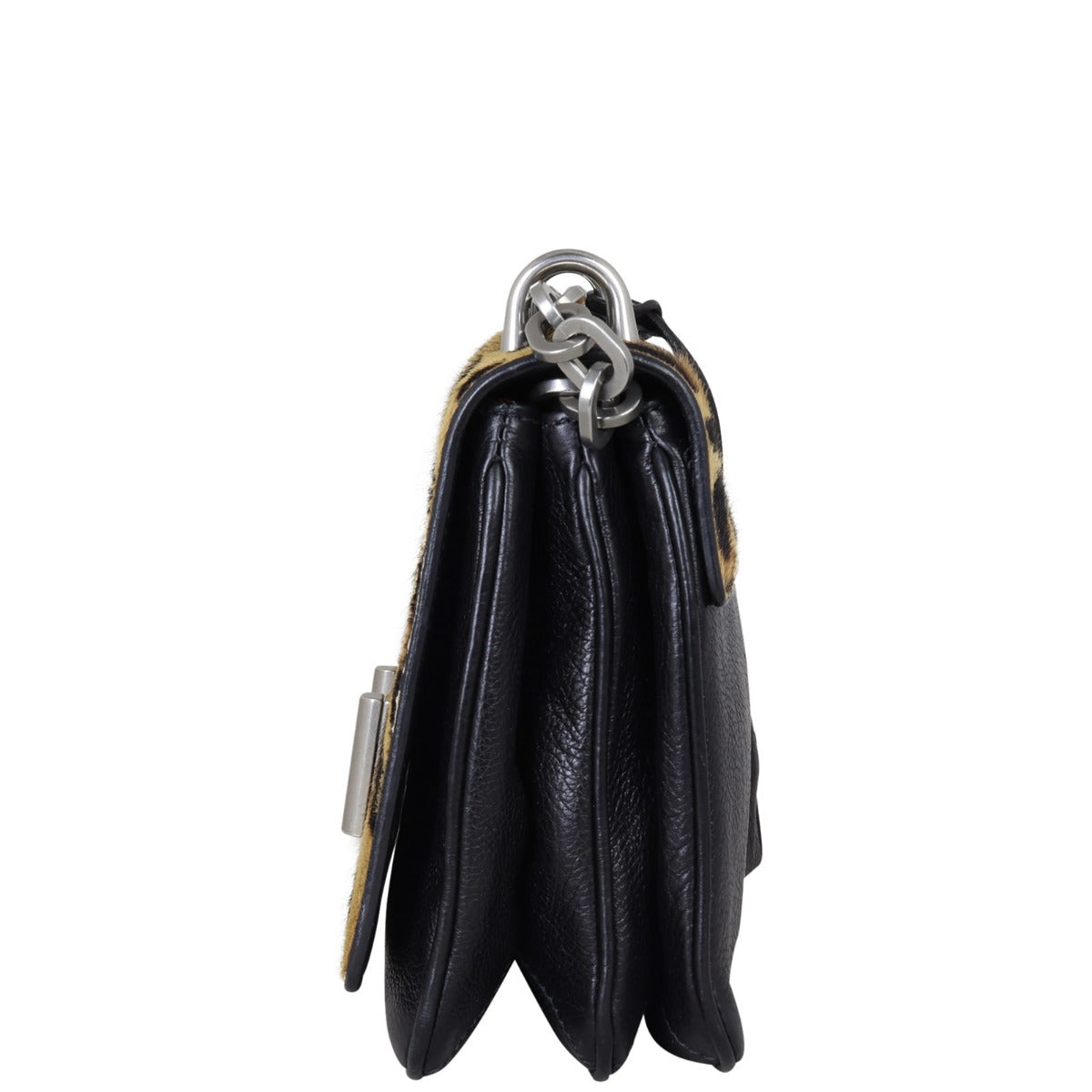 Prada Leopard Pony Hair Chain Flap Bag Side