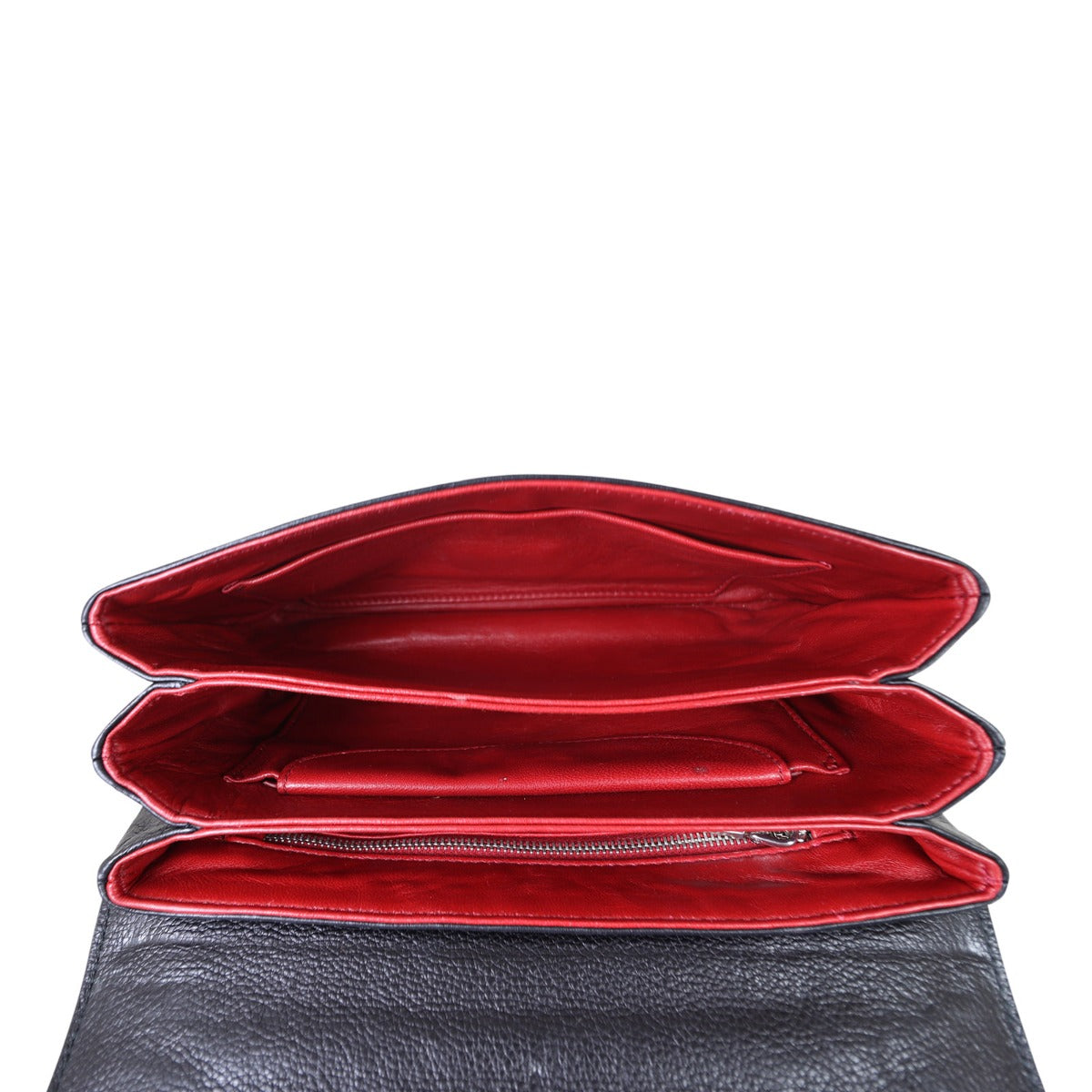 Prada Leopard Pony Hair Chain Flap Bag Interior