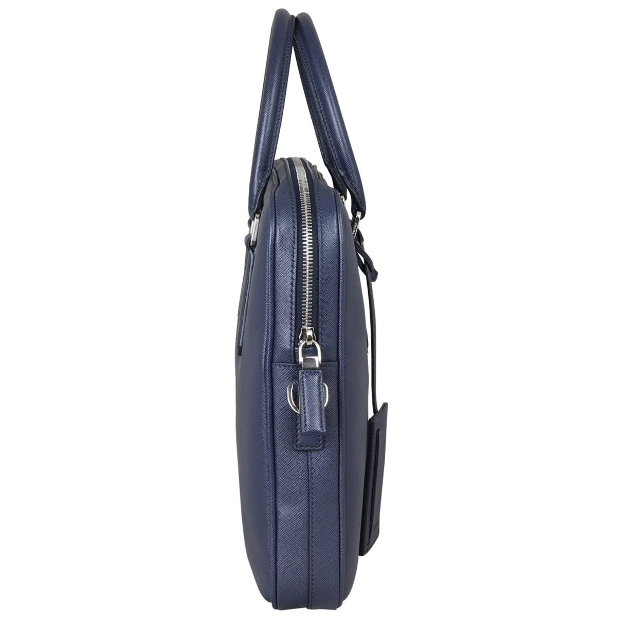 Prada Saffiano Zip Briefcase Bag Side