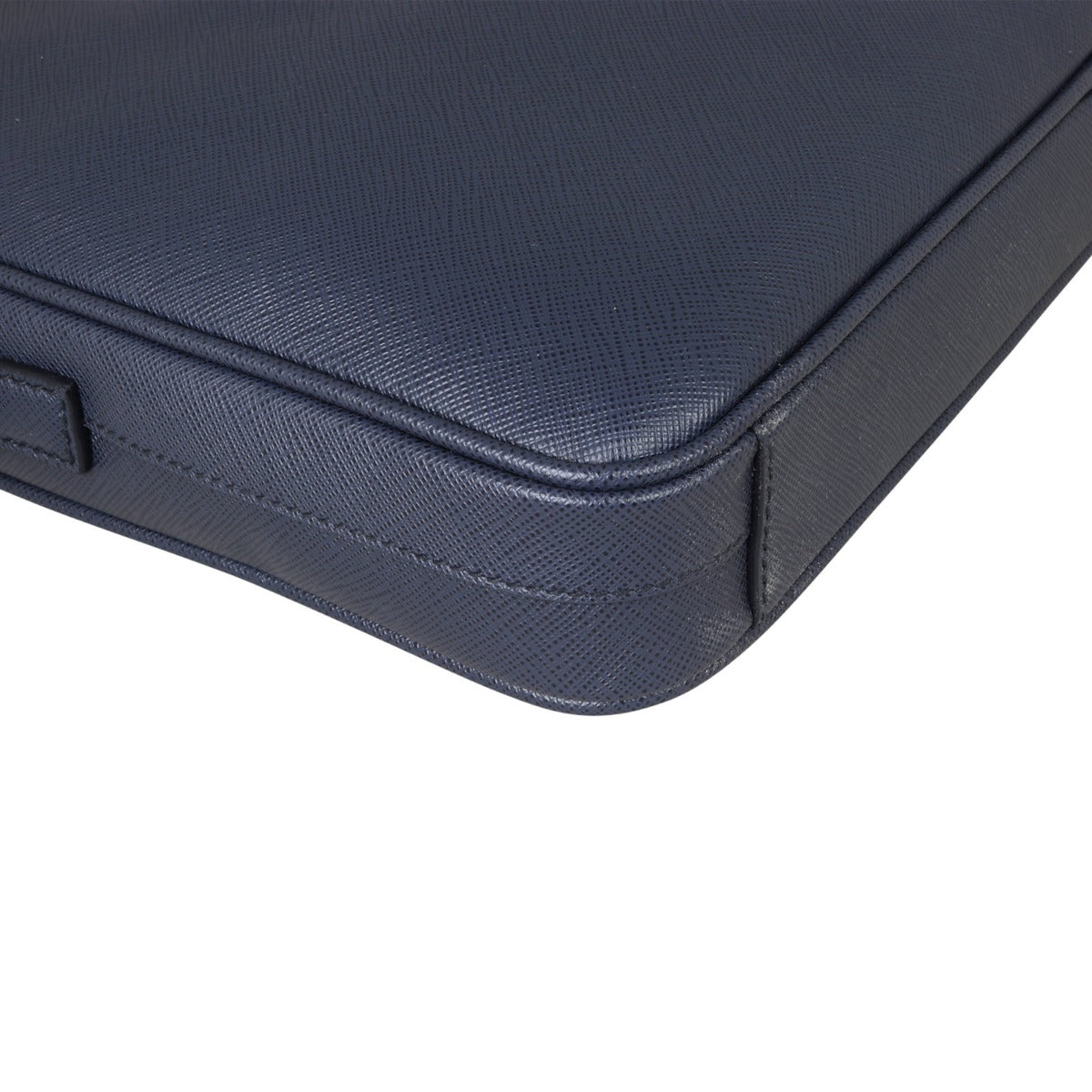 Prada Saffiano Zip Briefcase Bag Corner Closeup