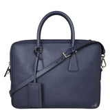Prada Saffiano Zip Briefcase Bag Front with Strap
