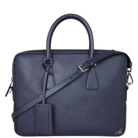 Prada Saffiano Zip Briefcase Bag Front with Strap