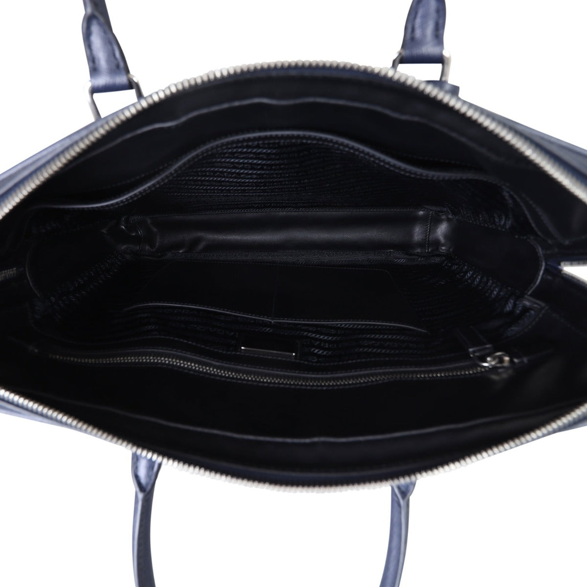 Prada Saffiano Zip Briefcase Bag Interior