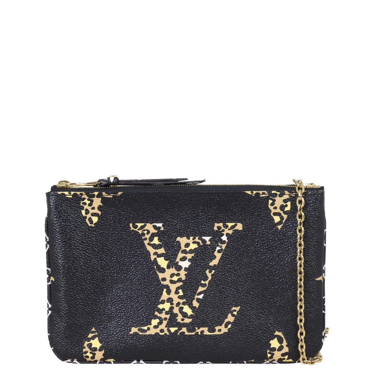 Louis Vuitton Pochette Double Zip Monogram Giant Jungle Front with Strap