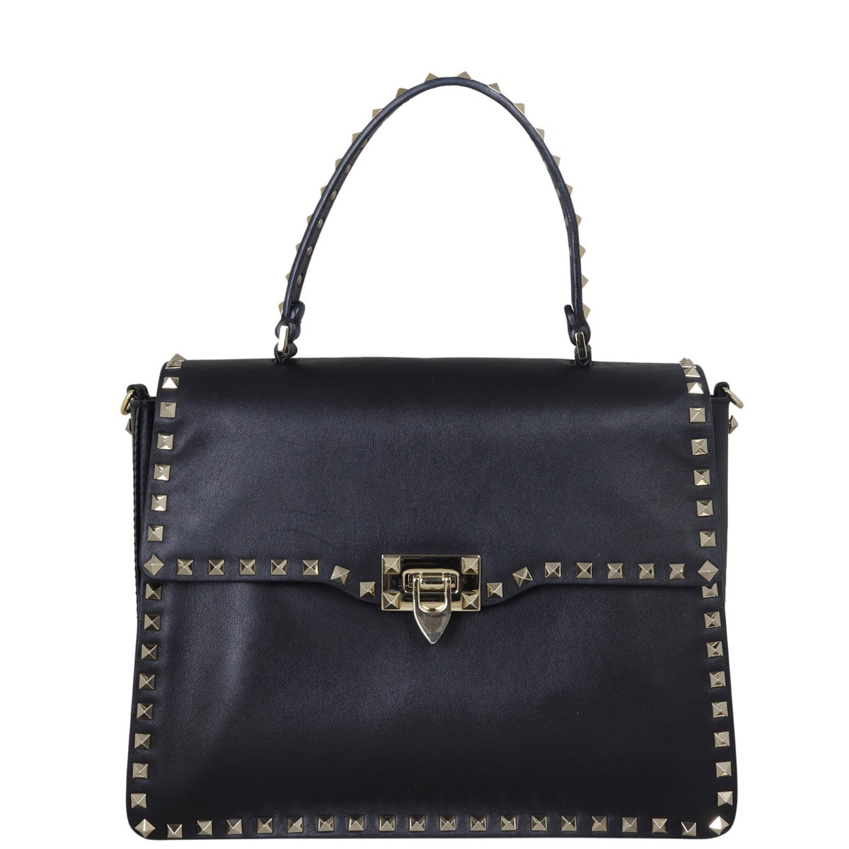Valentino Vitello Rockstud Flap Bag Front