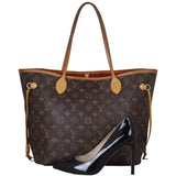 Louis Vuitton Neverfull MM Monogram Front with Shoe