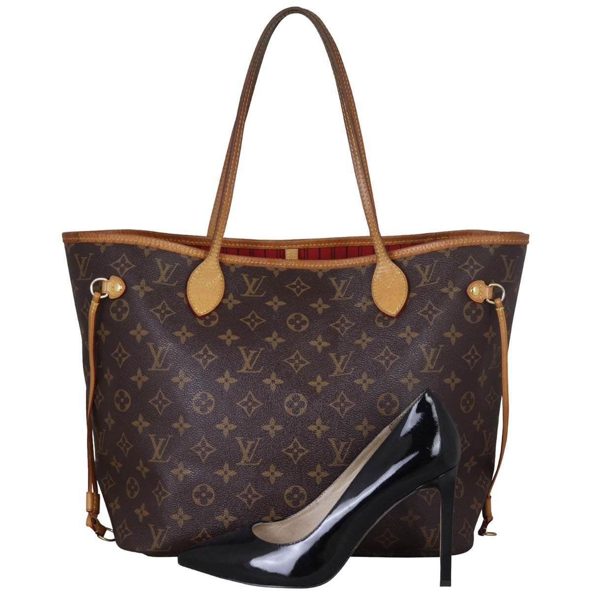 Louis Vuitton Neverfull MM Monogram Front with Shoe