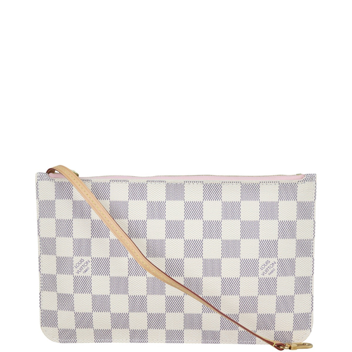 Louis Vuitton Neverfull Pochette Damier Azur Front with Strap