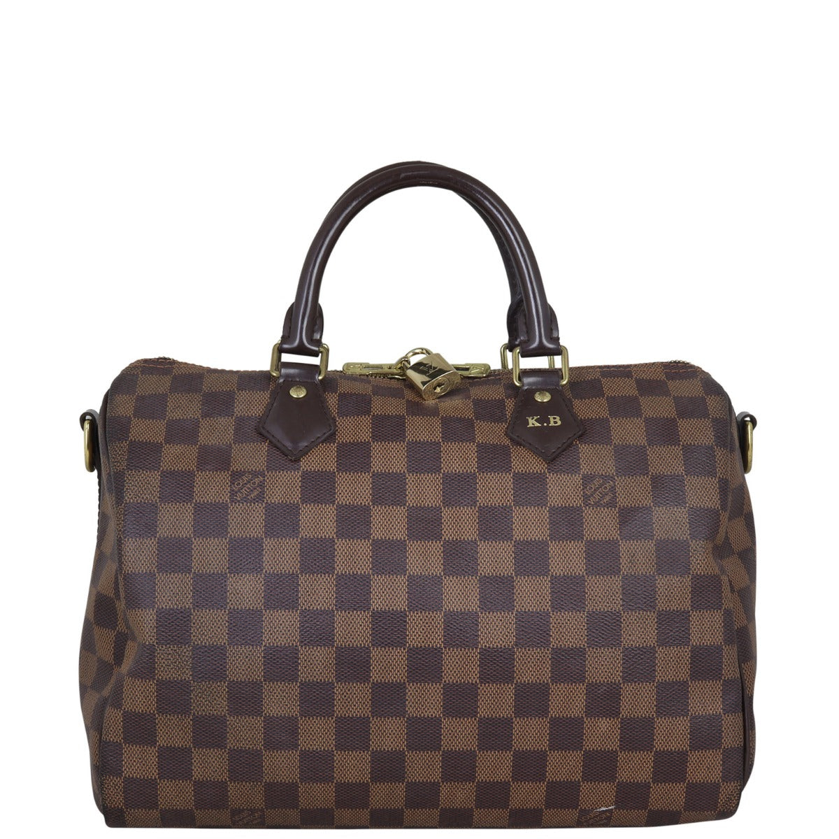 Louis Vuitton Speedy 30 Bandouliere Damier Ebene (hot stamping) Front