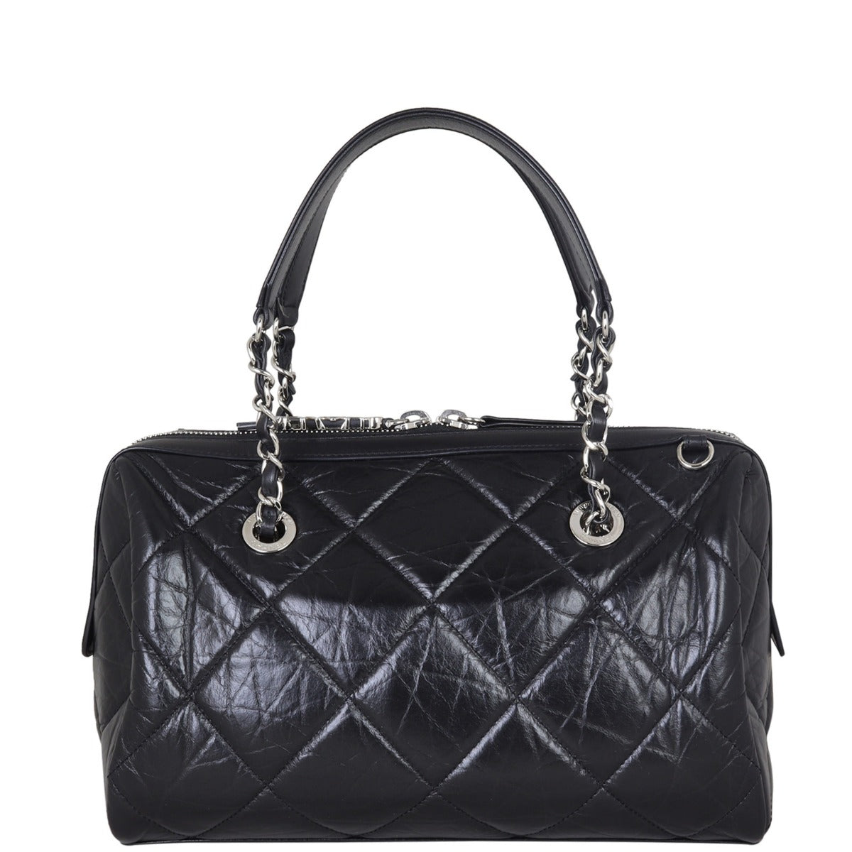 Chanel Calfskin Bowling Bag Small Back