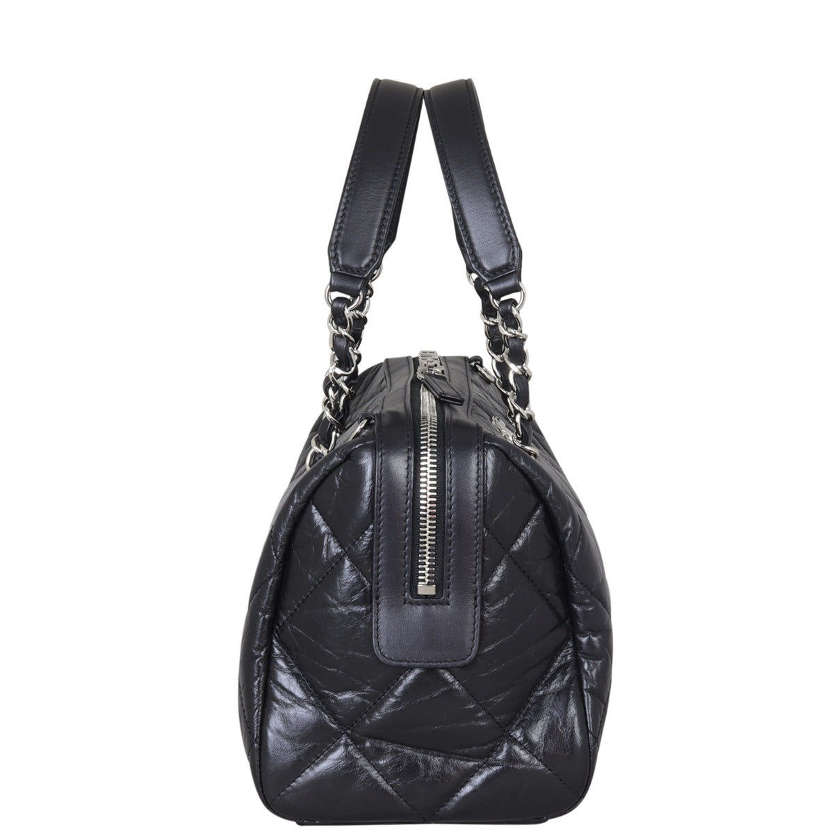 Chanel Calfskin Bowling Bag Small Side