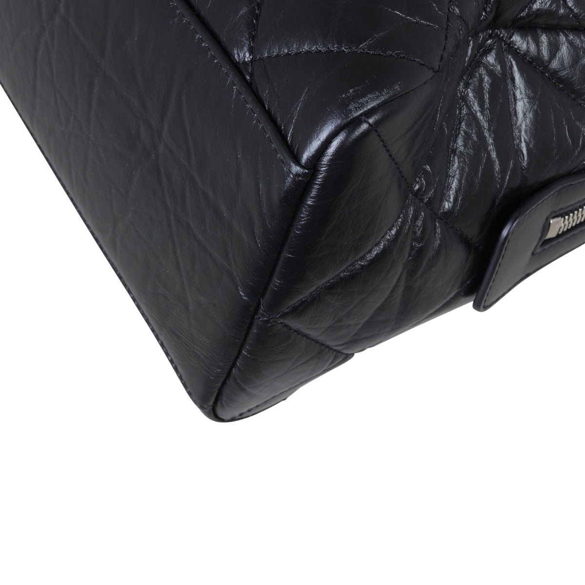 Chanel Calfskin Bowling Bag Small Corner Closeup