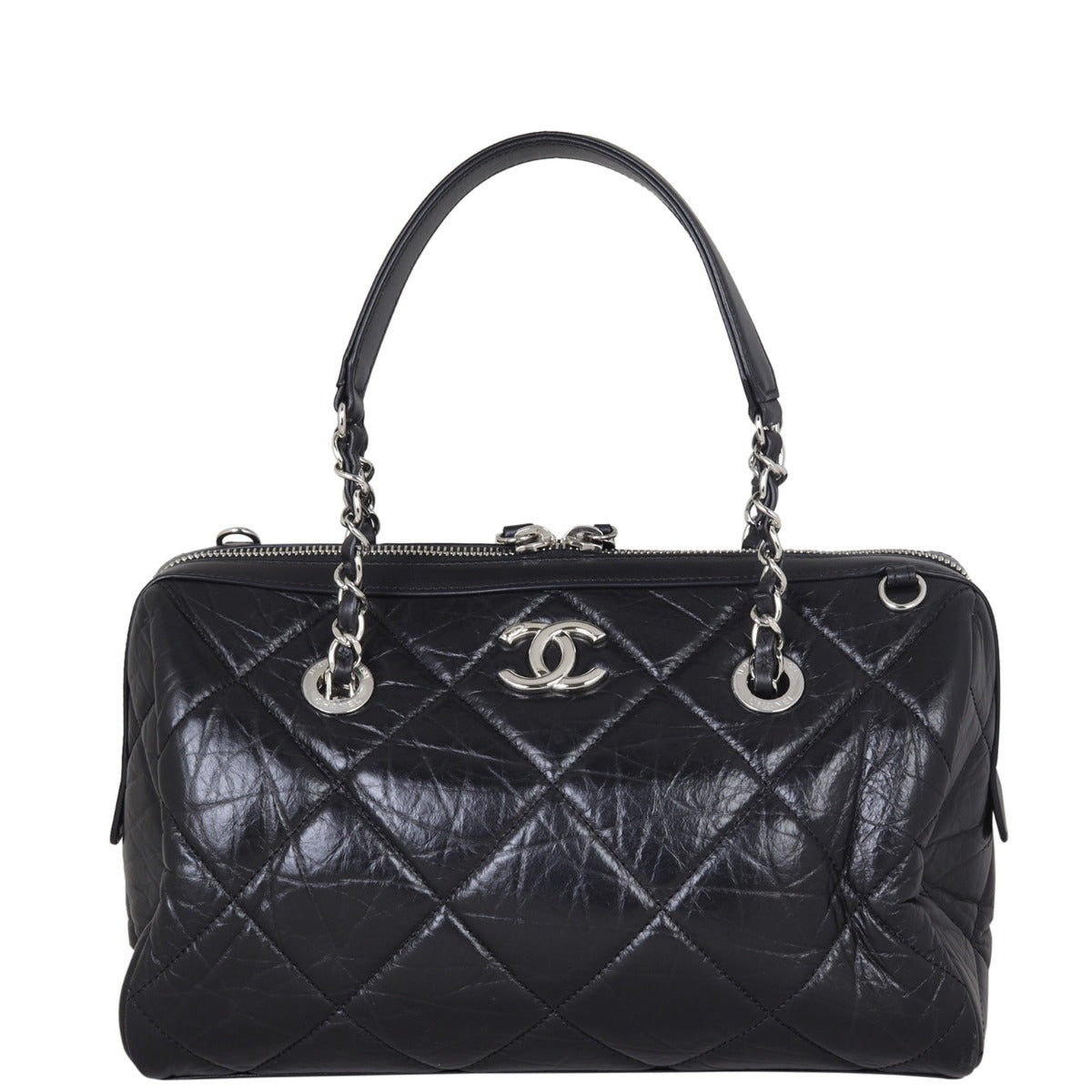 Chanel Calfskin Bowling Bag Small Front