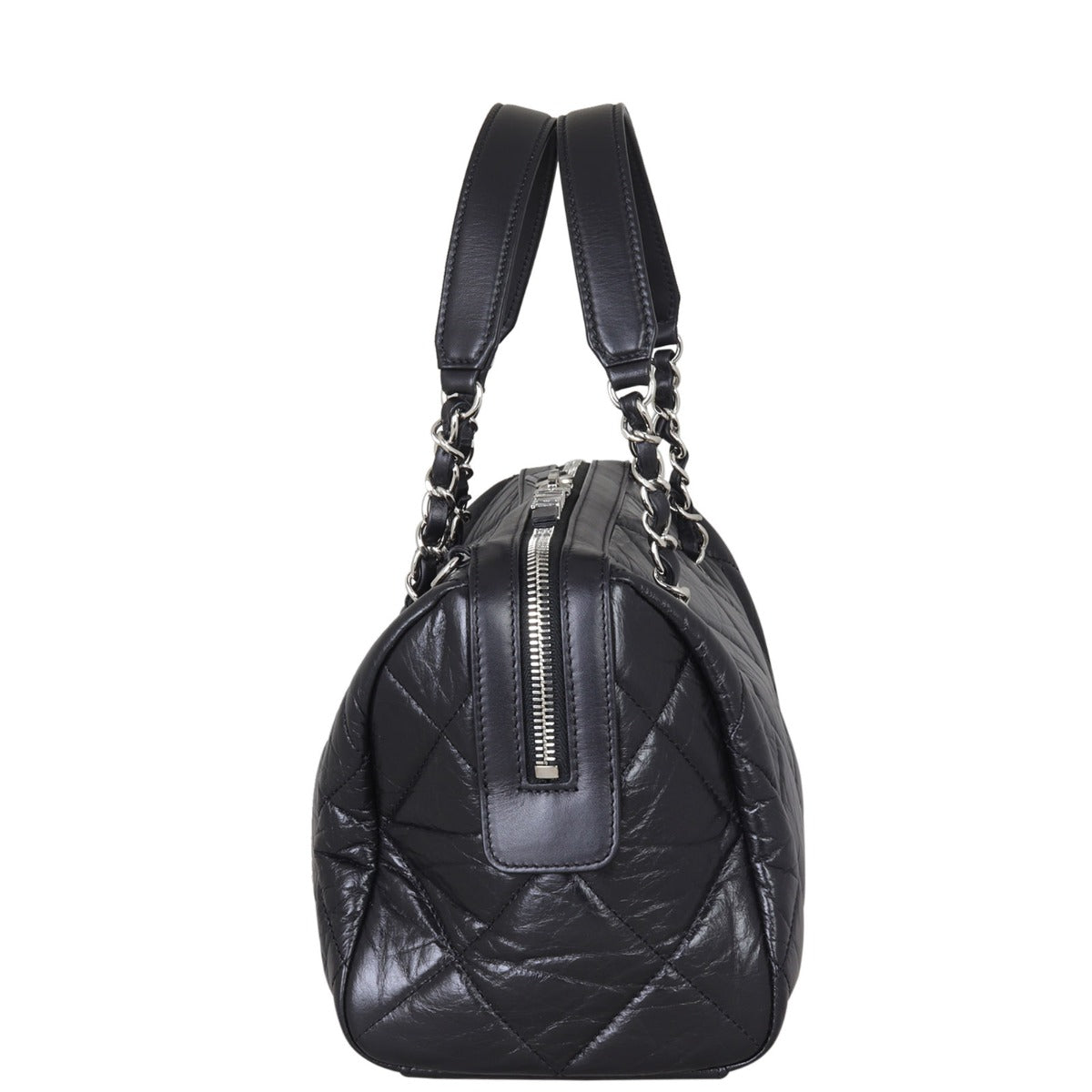 Chanel Calfskin Bowling Bag Small Side