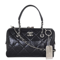 Chanel Calfskin Bowling Bag Small Front with Strap
