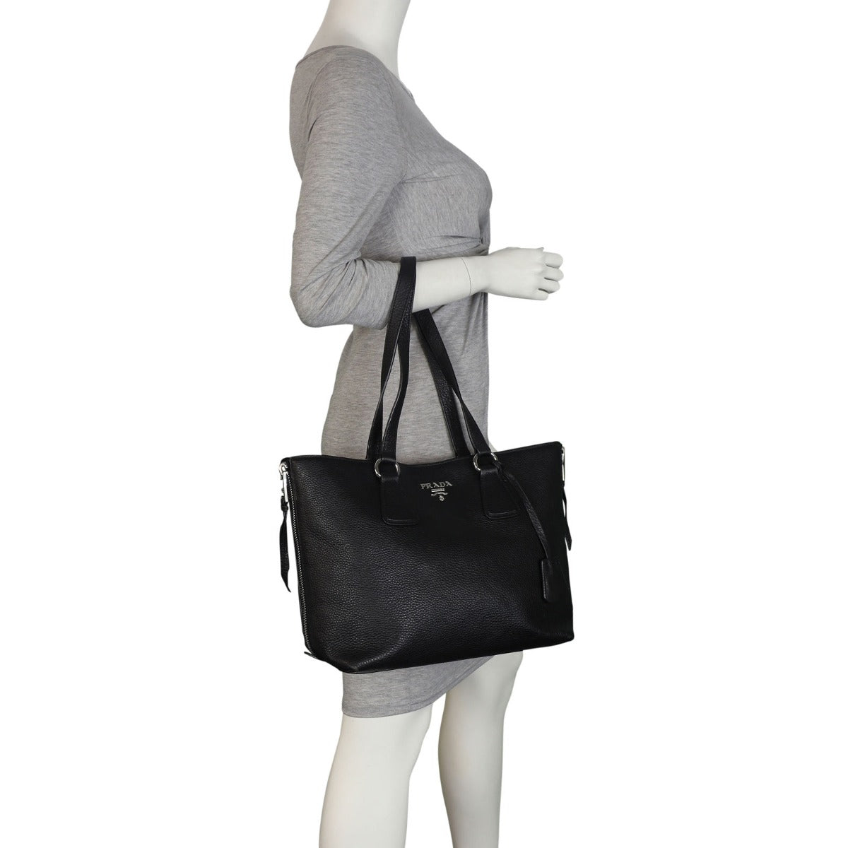 Prada Vitello Daino Zip Tote Mannequin