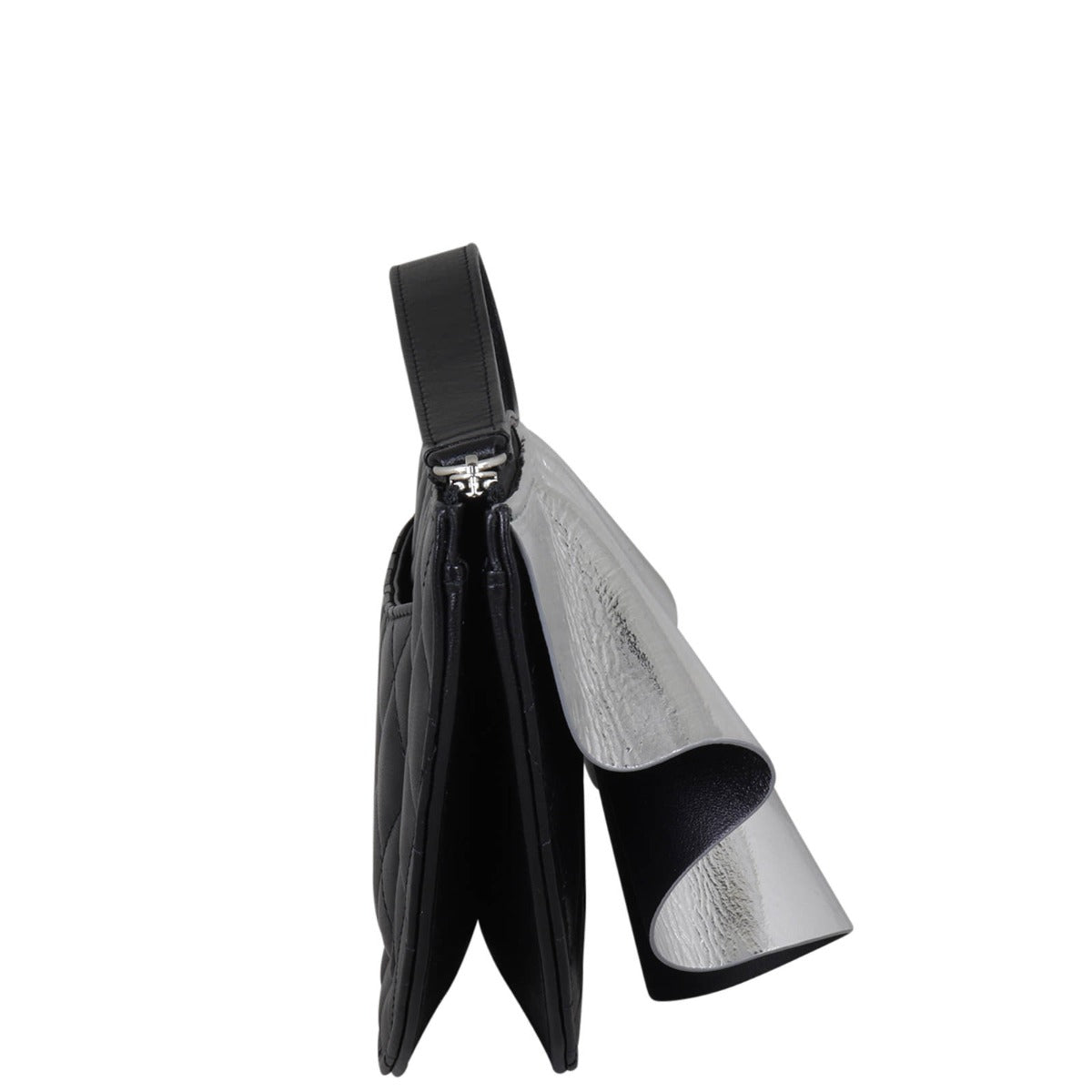 Chanel Metallic Wave Clutch Side