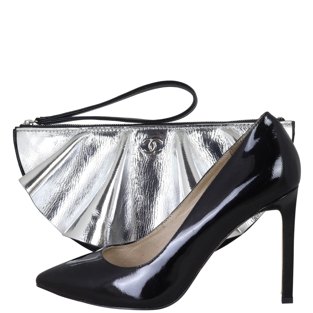 Chanel Metallic Wave Clutch Shoe