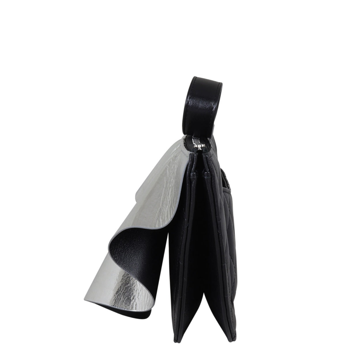 Chanel Metallic Wave Clutch Side