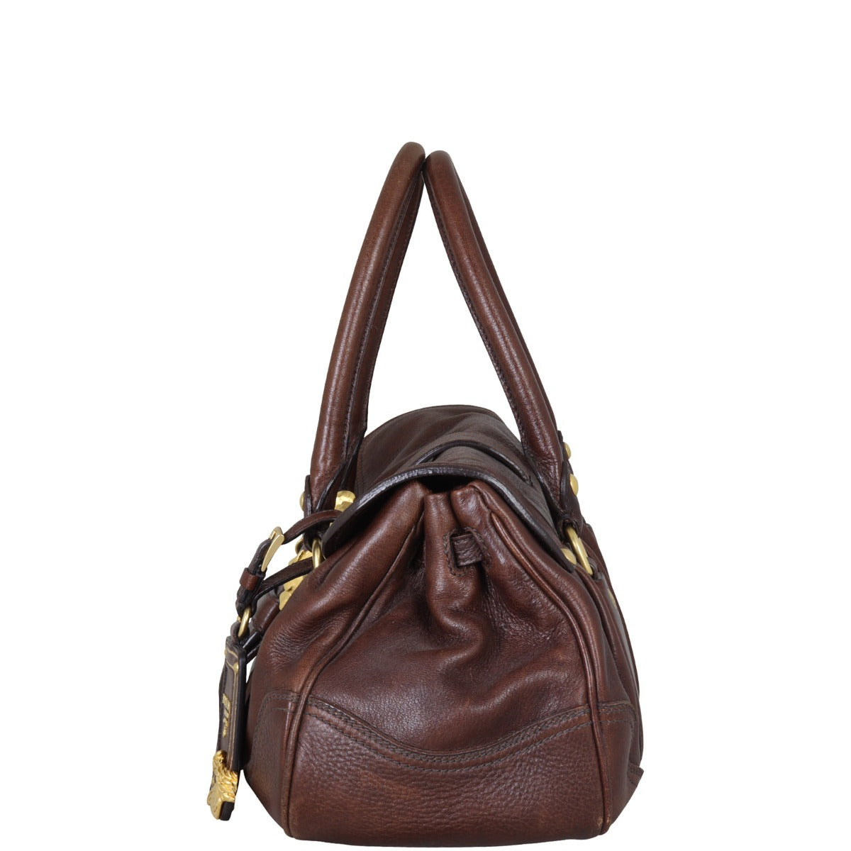 Prada Cervo Dragon Satchel Side