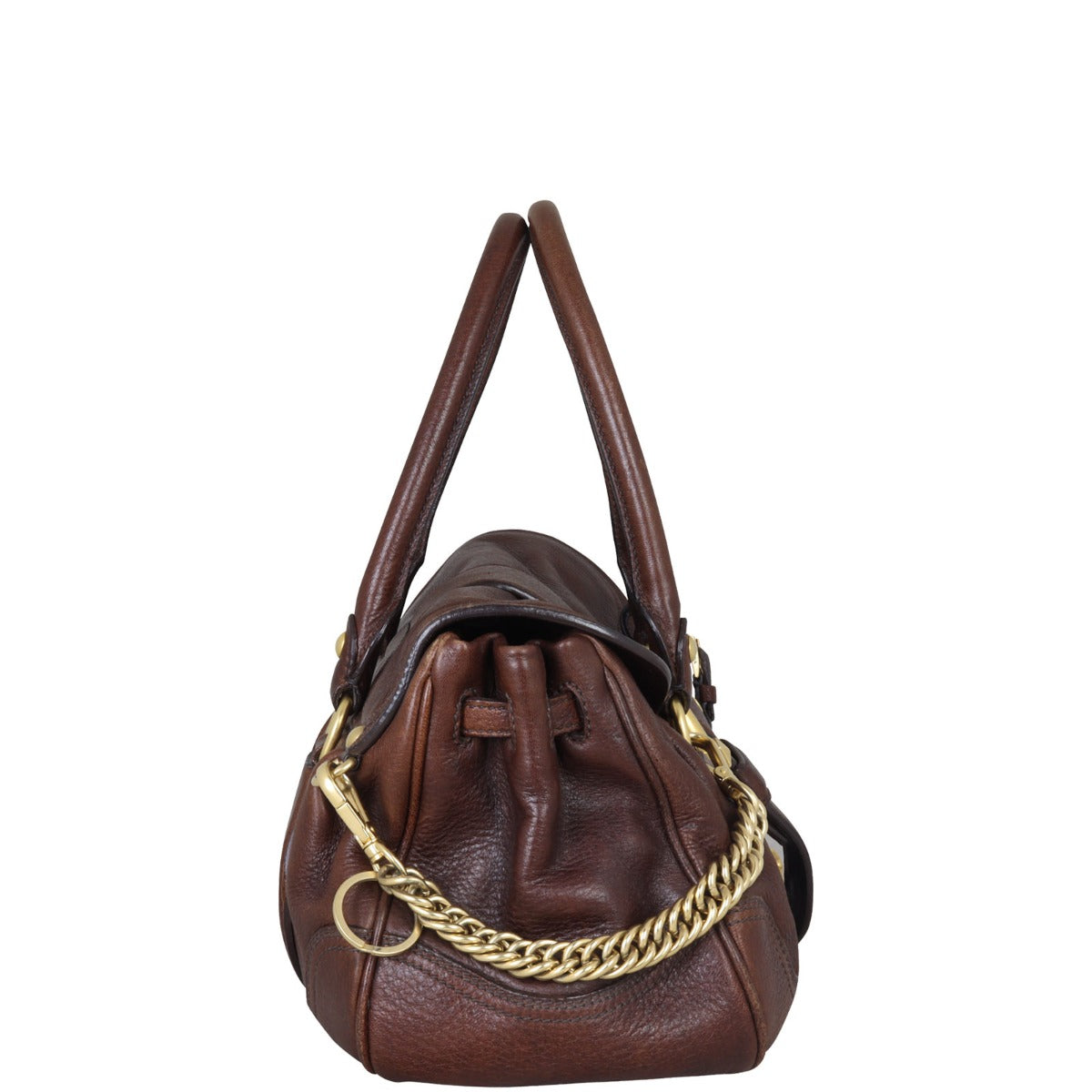 Prada Cervo Dragon Satchel Side