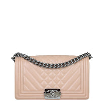 Chanel Boy Old Medium Chevron Front