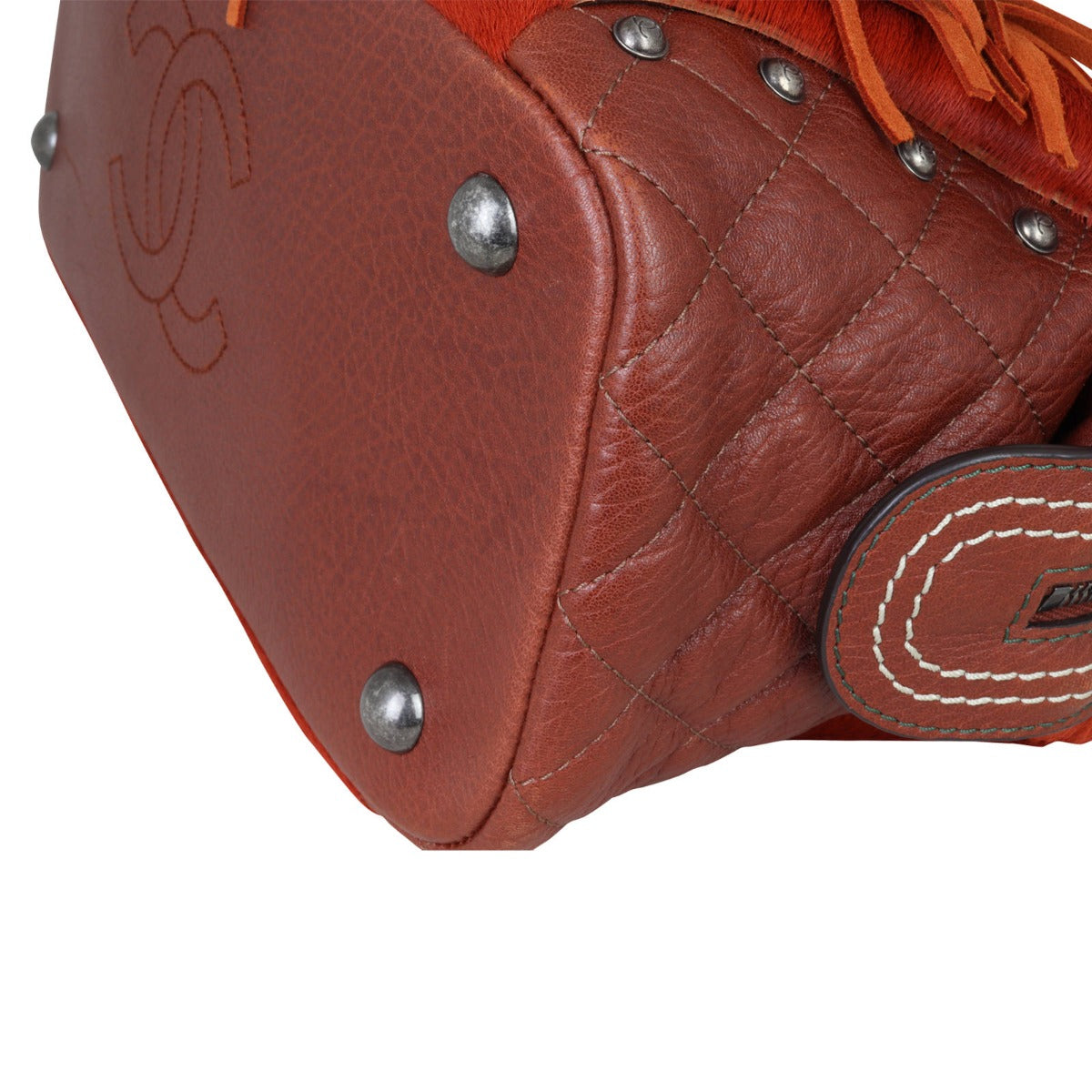 Chanel Pony Hair and Leather Paris-Dallas Bowling Fringe Bag Corner Closeup