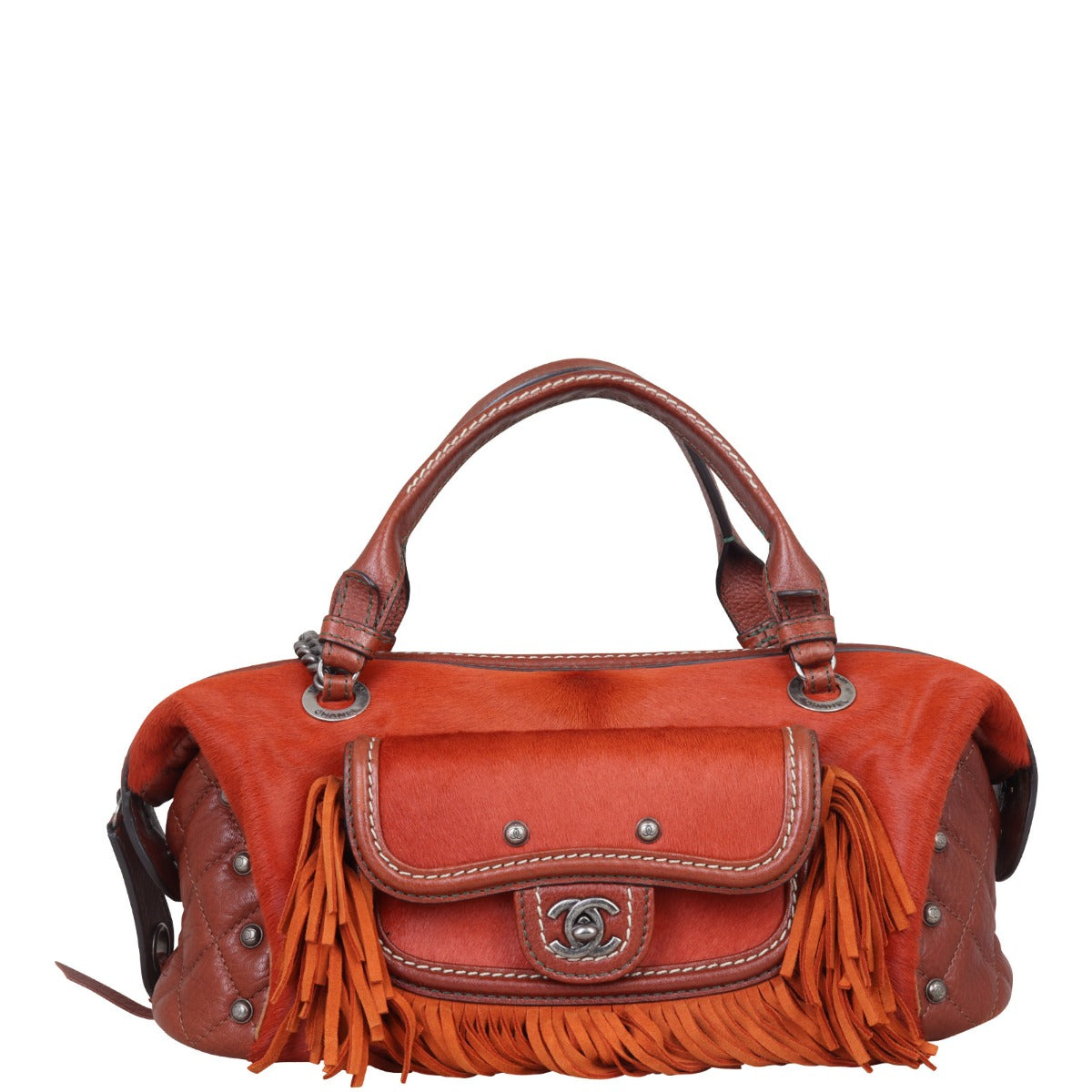 Chanel Pony Hair and Leather Paris-Dallas Bowling Fringe Bag Front