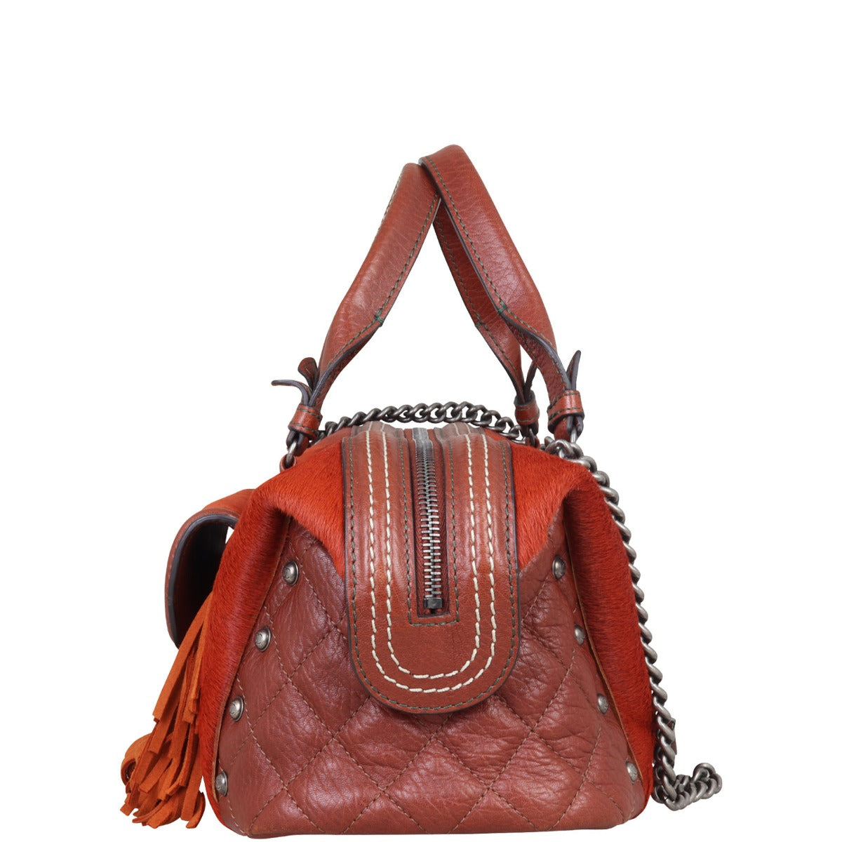 Chanel Pony Hair and Leather Paris-Dallas Bowling Fringe Bag Side