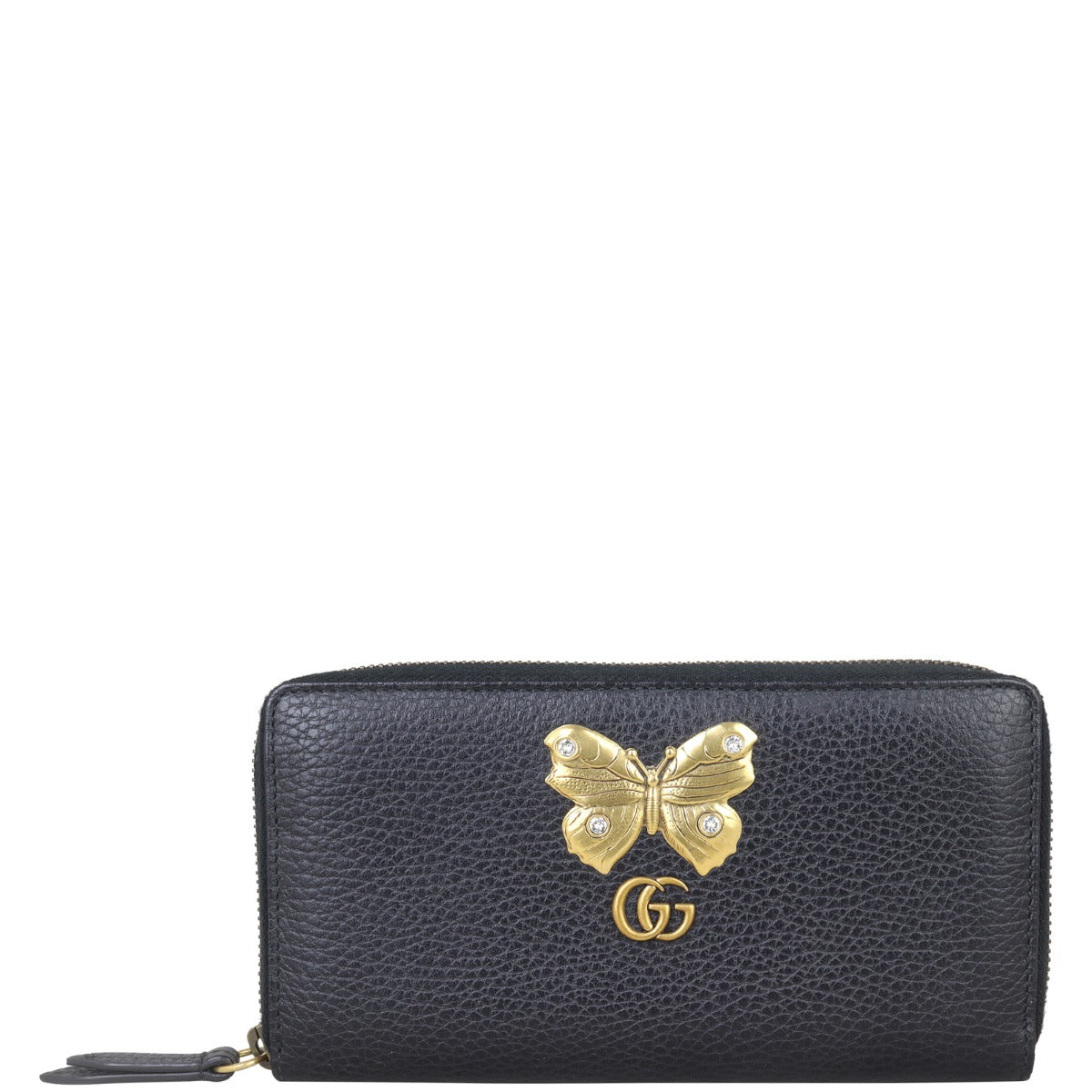 Gucci Butterfly Farfalla  Zip Around Continental Wallet Front