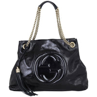 Gucci Soho Chain Shoulder Bag Medium Patent Front