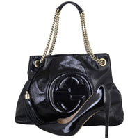 Gucci Soho Chain Shoulder Bag Medium Patent Shoe