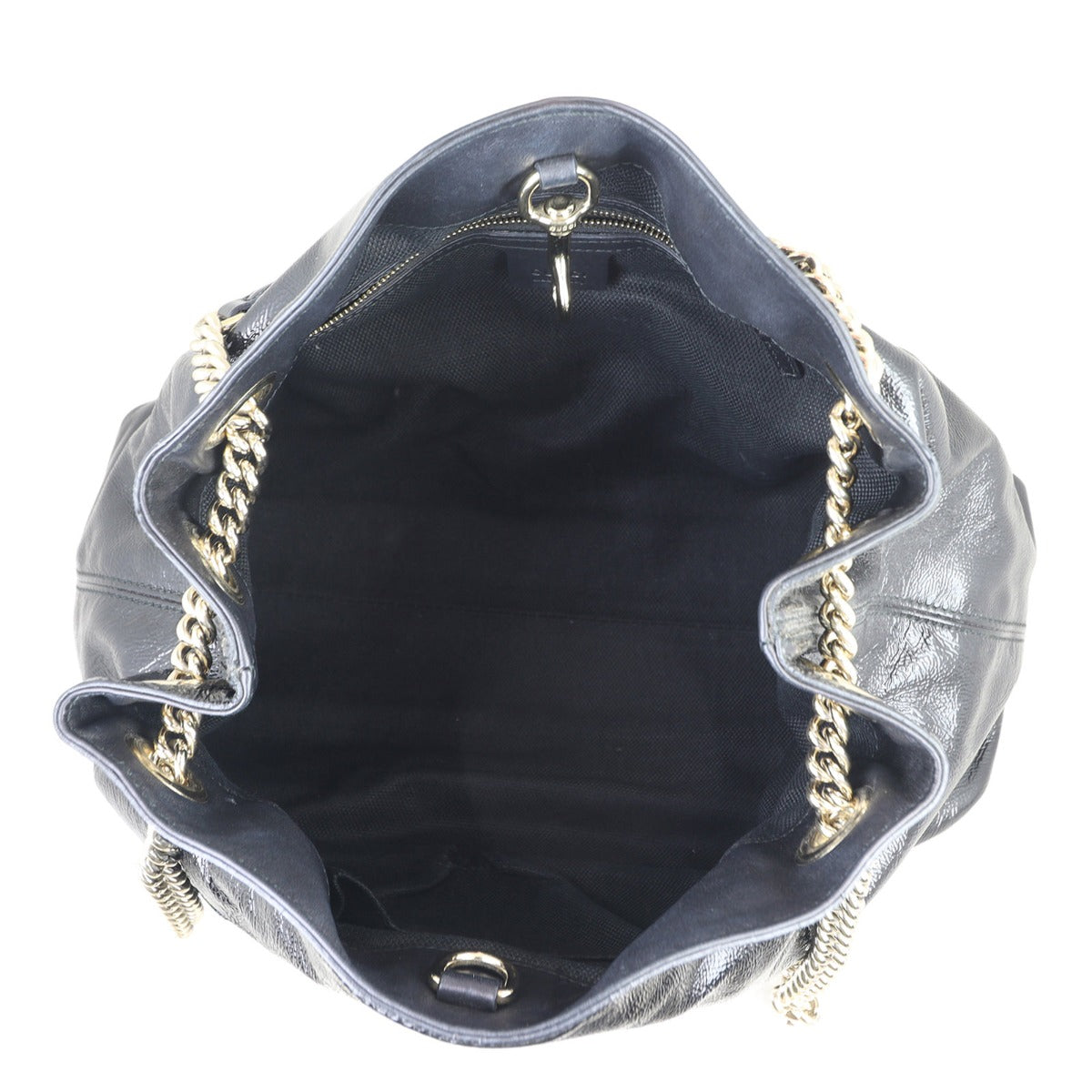 Gucci Soho Chain Shoulder Bag Medium Patent Interior