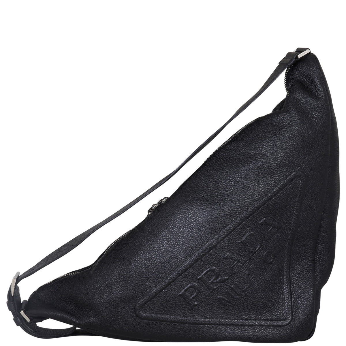 Prada Triangle Leather Shoulder Bag Front