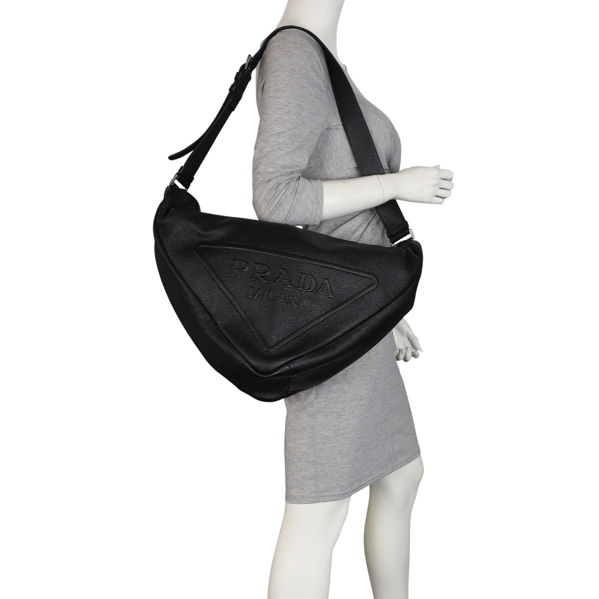 Prada Triangle Leather Shoulder Bag Mannequin