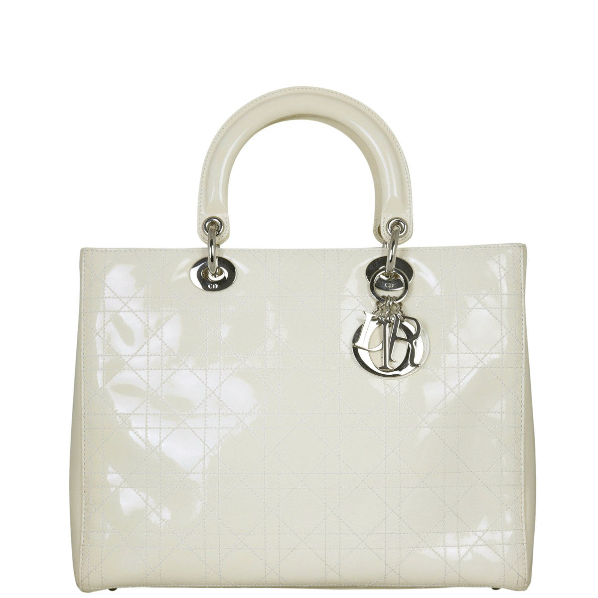 Dior Lady Dior Large Patent (white) Front