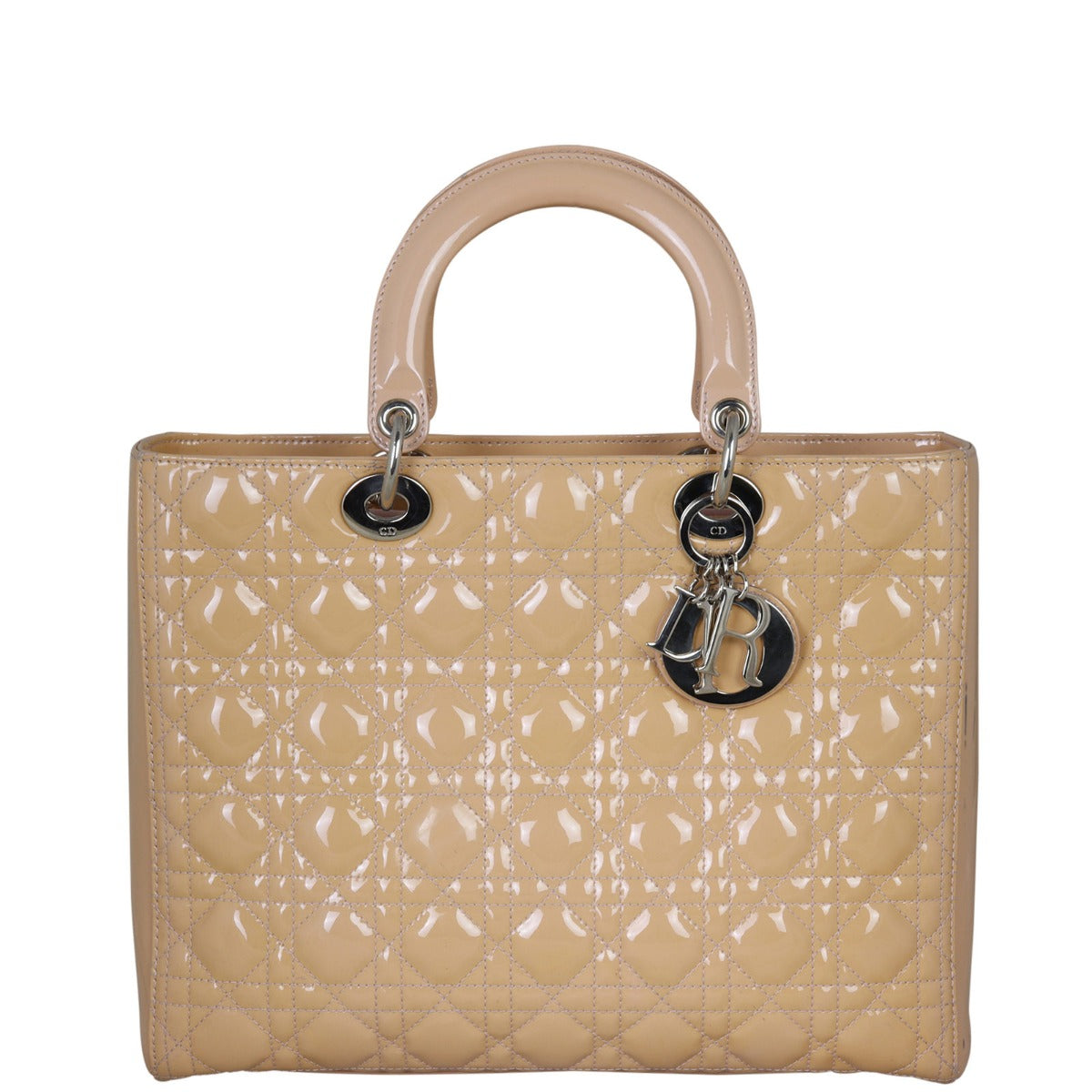 Dior Lady Dior Large Patent (beige) Front