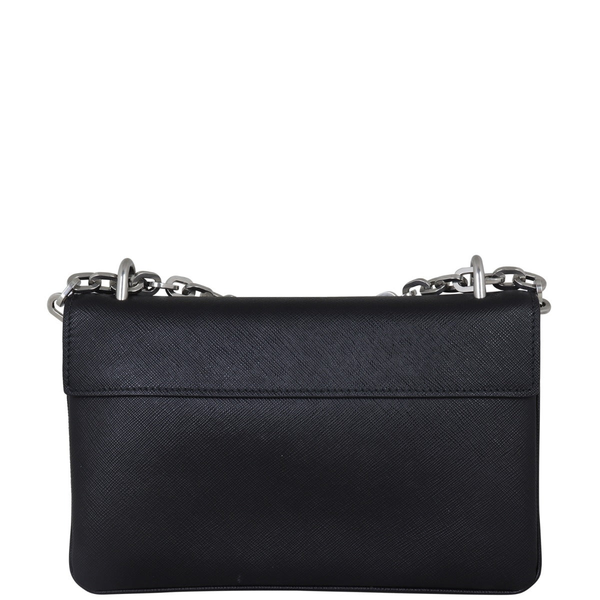 Prada Saffiano Lux Chain Lock Flap Bag Back