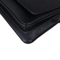 Prada Saffiano Lux Chain Lock Flap Bag Corner Close Up