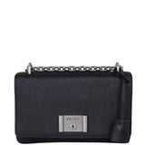 Prada Saffiano Lux Chain Lock Flap Bag Front