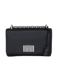 Prada Saffiano Lux Chain Lock Flap Bag Front