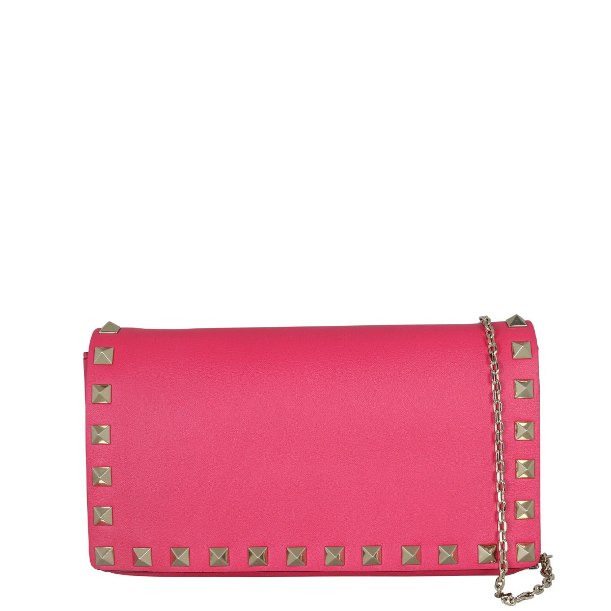 Valentino Rockstud Chain Pouch Front Showing Chain