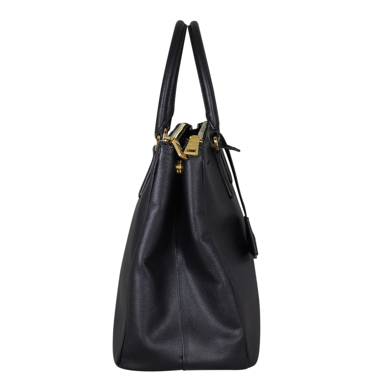 Prada Saffiano Lux Galleria Double Zip Tote Large Side