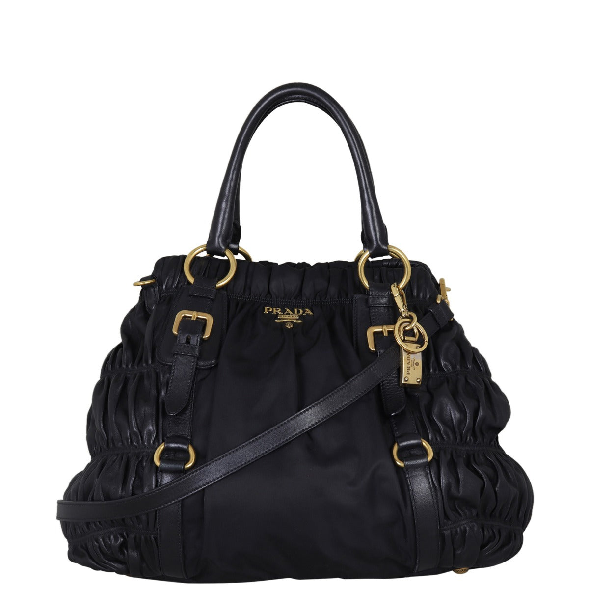 Prada Tessuto Gaufre Bag Front Showing Strap