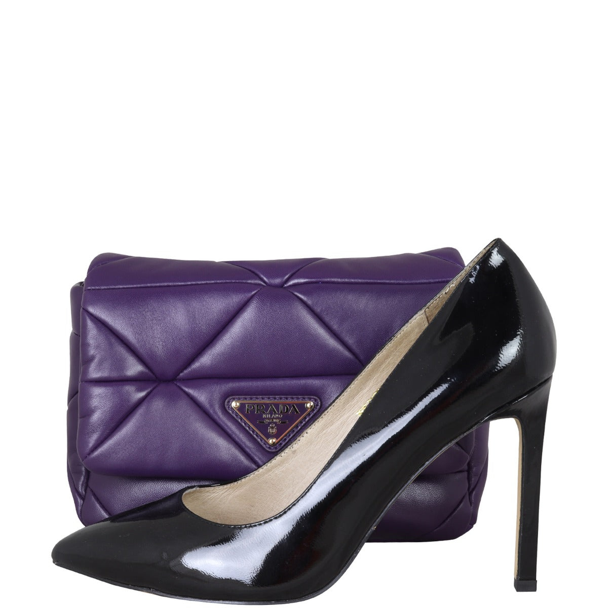 Prada Padded Nappa Patchwork Shoulder Bag Medium Shoe