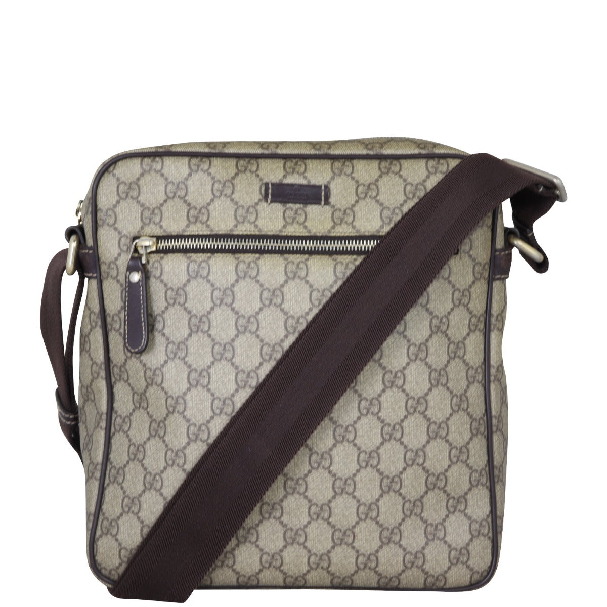 Gucci GG Supreme Messenger Bag Front With Strap